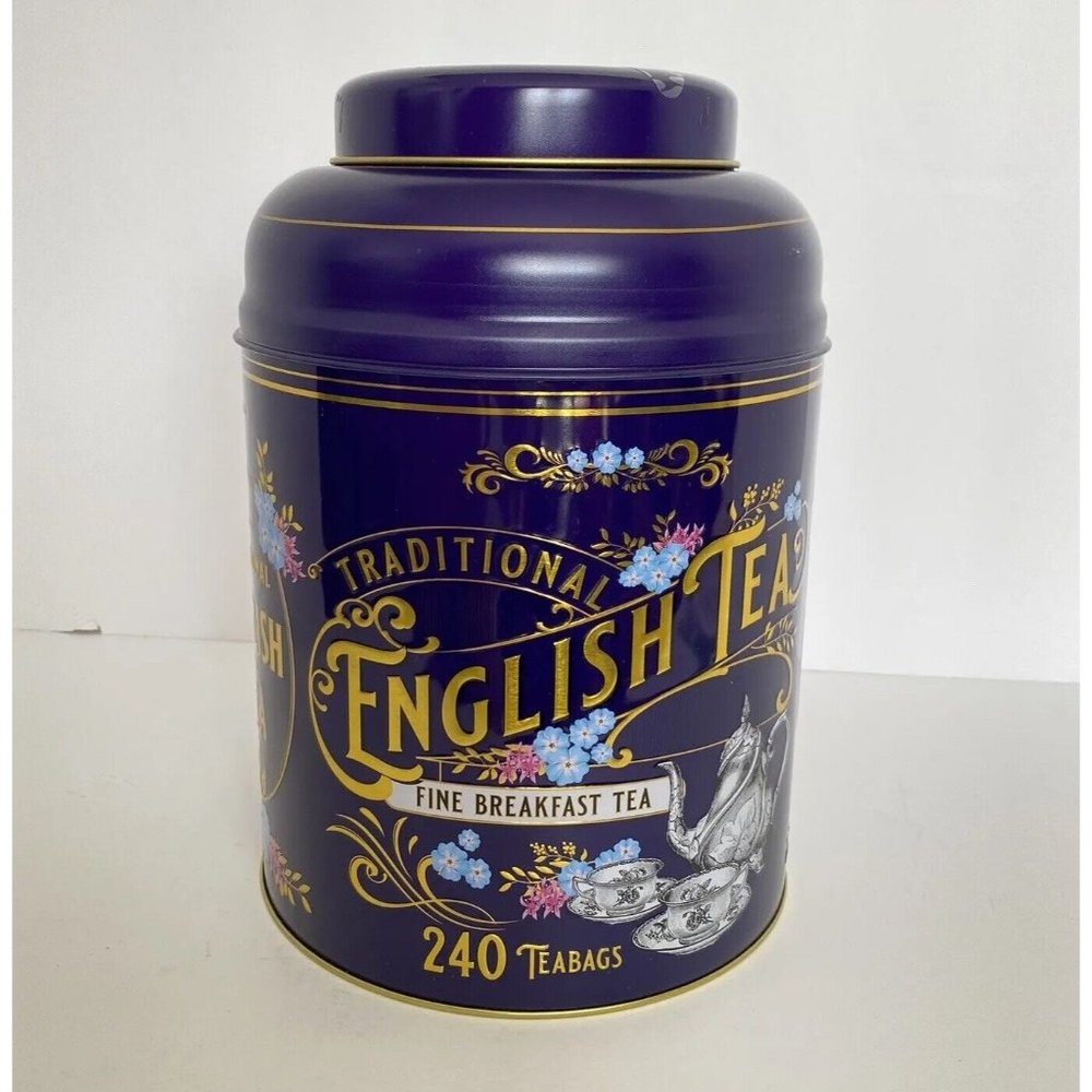 Traditional English Teas Vintage Victorian Tin Fine Ceylon Breakfast 240 Bags
